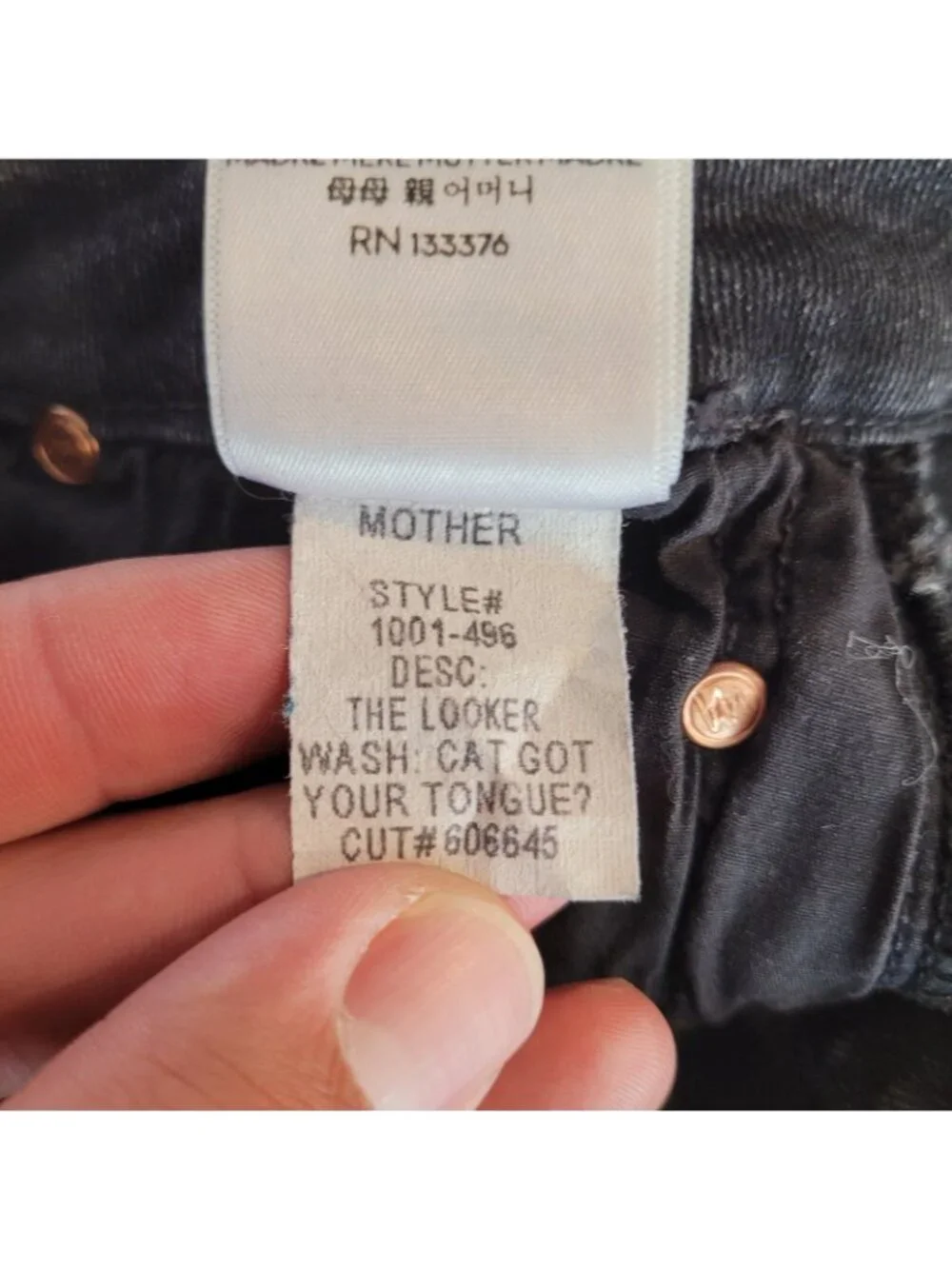 Mother The Looker Jeans Womens 24 Black Cat Got Your Tongue Wash Stretch Denim - Picture 8 of 14